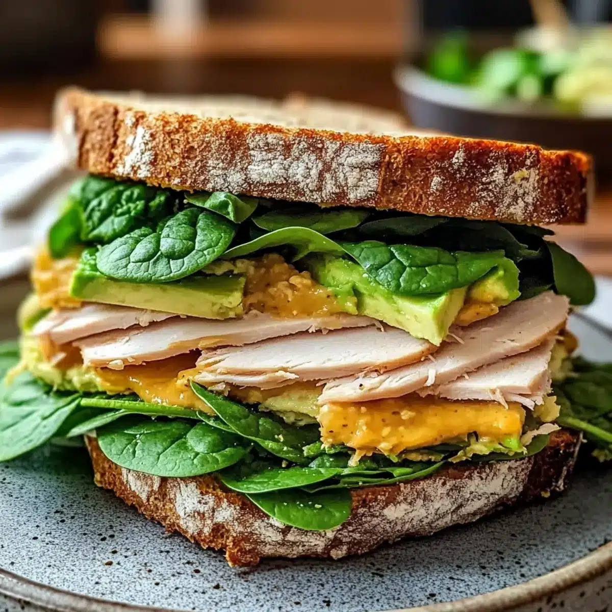 Honey Mustard Turkey Avocado Sandwich