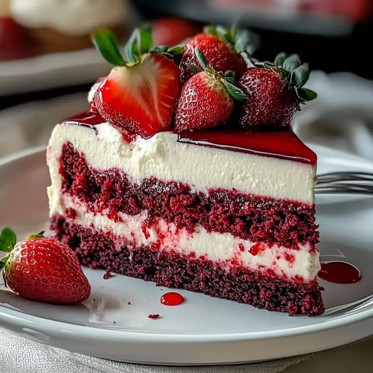 Red Velvet Strawberry Cheesecake
