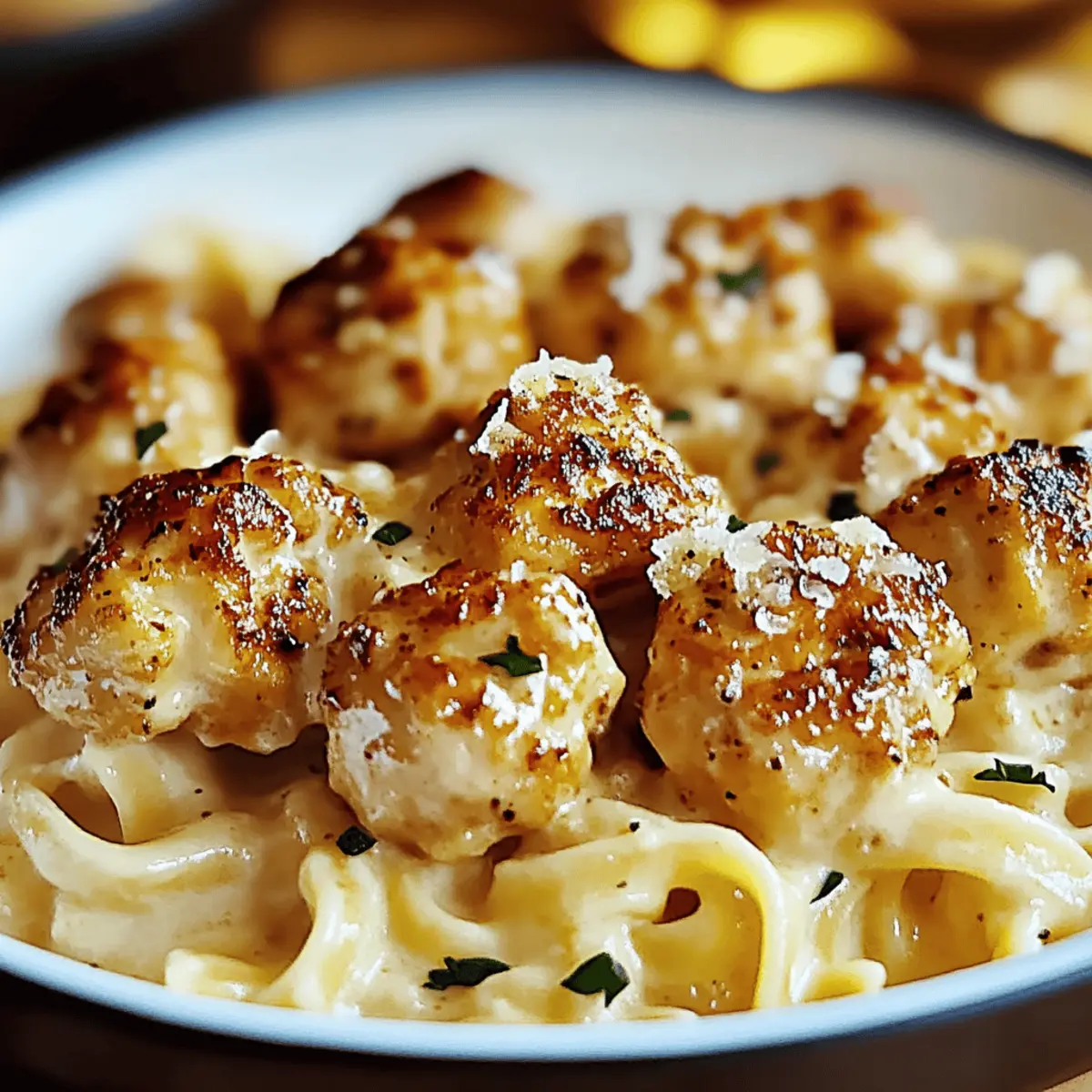Garlic Butter Chicken Bites with Parmesan Pasta