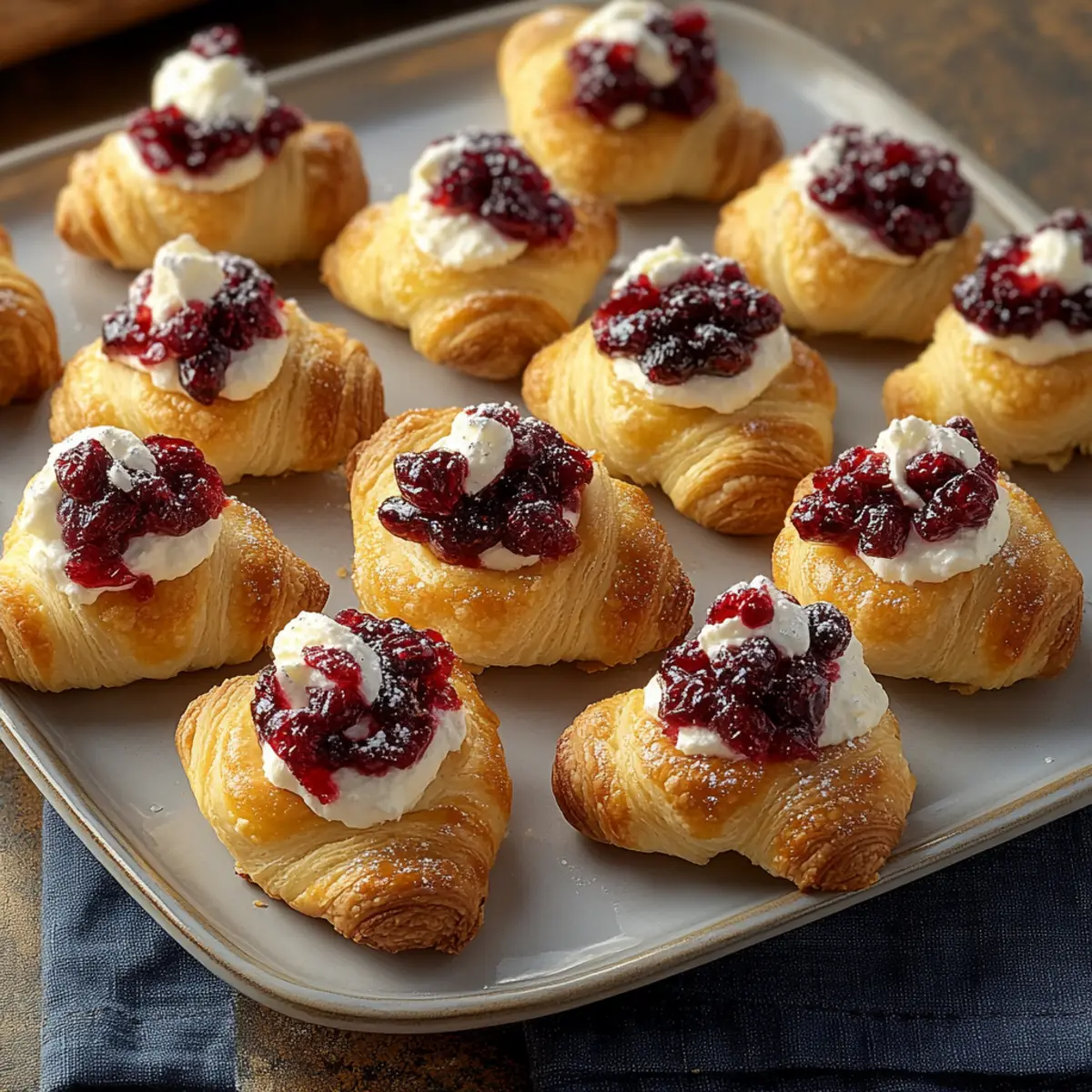 Cranberry Cream Cheese Crescent Bites
