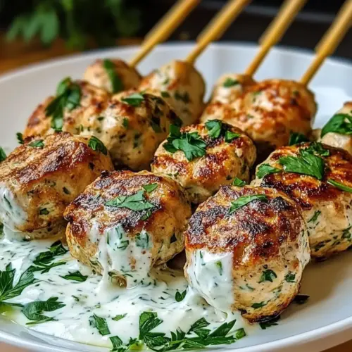 Chicken Kofta Garlic Yogurt Sauce