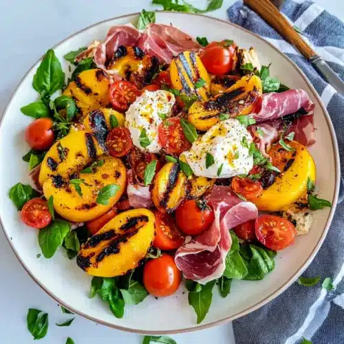 Grilled Nectarine Burrata Prosciutto Salad