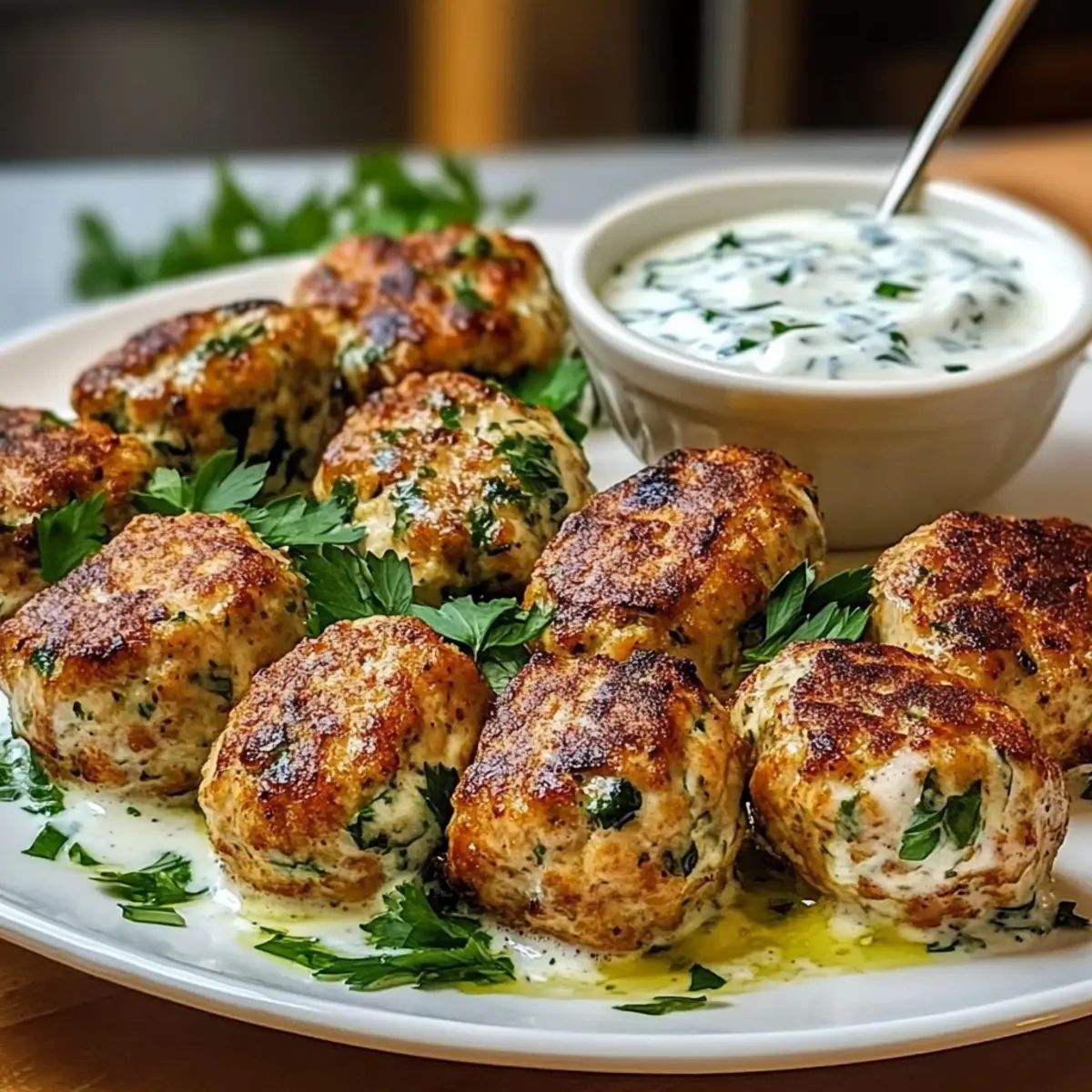 Chicken Kofta Garlic Yogurt Sauce