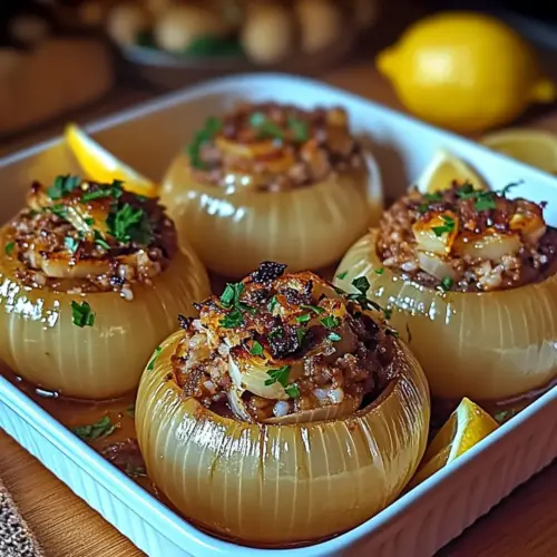 Greek Stuffed Onions