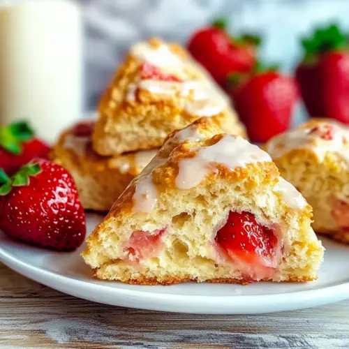 Strawberry Scones with Zesty Lemon Glaze