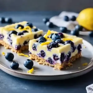 Low-Carb Lemon Blueberry Cheesecake Bars Recipe
