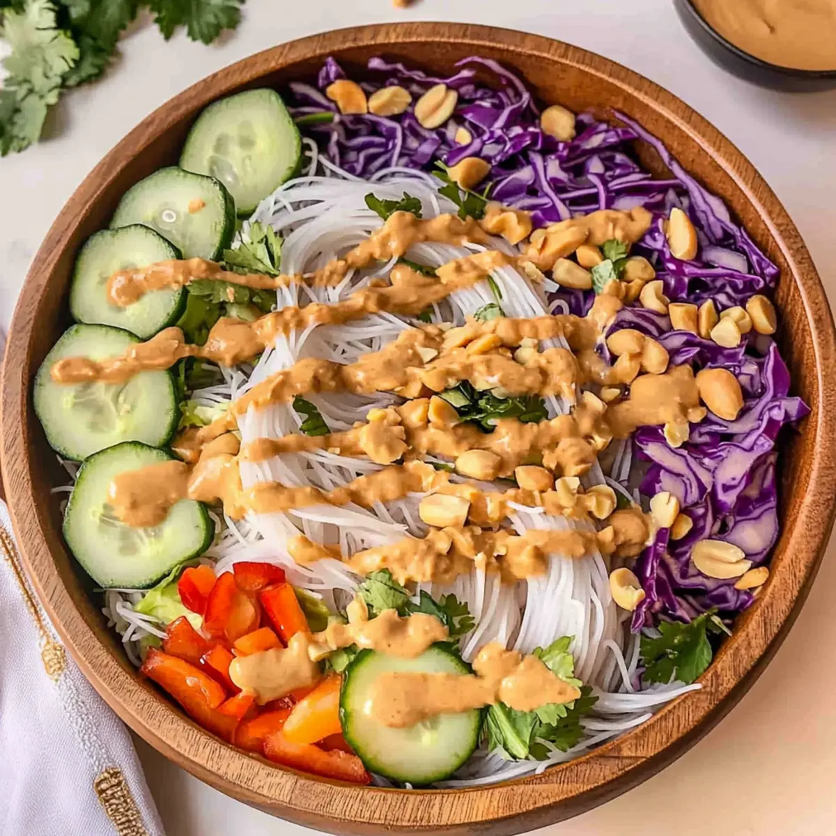 Spring Roll Salad with Peanut Sauce