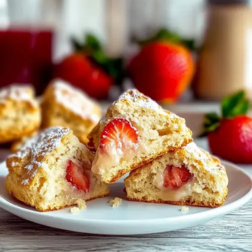 Strawberry Scones with Zesty Lemon Glaze