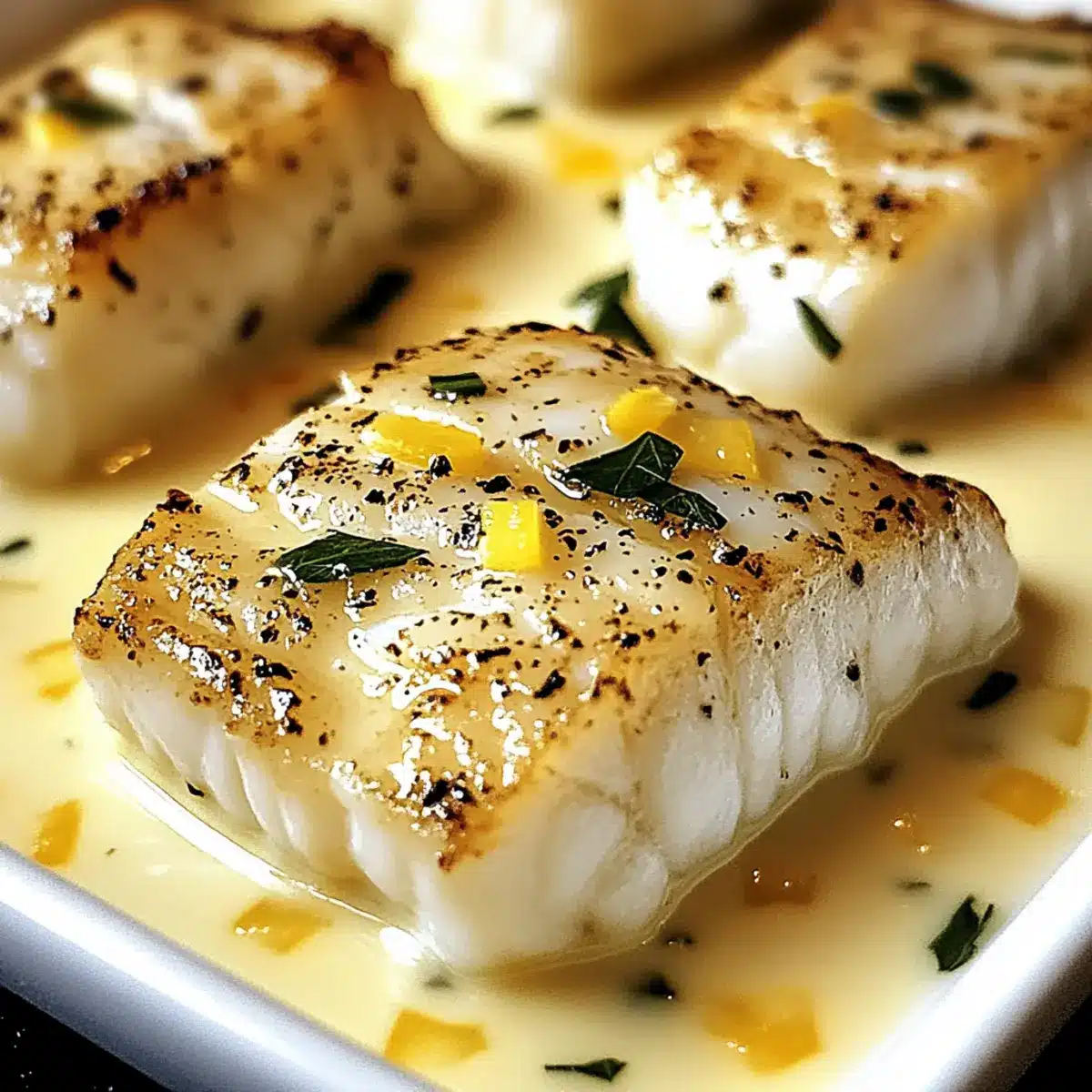 Baked Cod in Coconut Lemon Cream Sauce