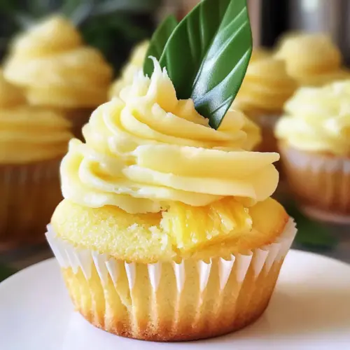 Dole Whip Cupcakes with Pineapple Filling